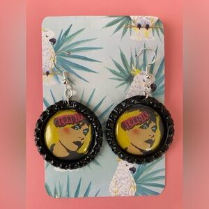 Blonde handcrafted Bottle Cap Earrings